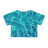 Teal water Crop Tee