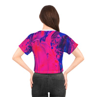 Fuchsia Graffiti Crop Tee