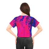 Fuchsia Graffiti Crop Tee