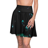Black and Teal Skater Skirt