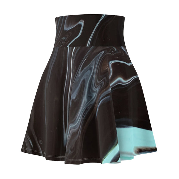 Black Oil Skater Skirt