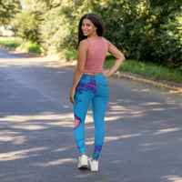 Pink & Blue Jellyfish Spandex Leggings