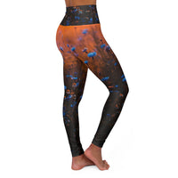 Blue Corn Flower High Waisted Yoga Leggings