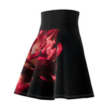 Red on Black Skater Skirt