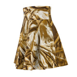 Gold Crinkle Skater Skirt
