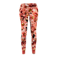 Peach Floral Cut & Sew Casual Leggings
