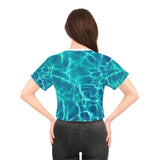 Teal water Crop Tee