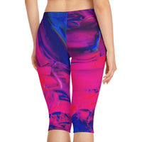 Fuchsia Graffiti Capri Leggings