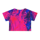 Fuchsia Graffiti Crop Tee