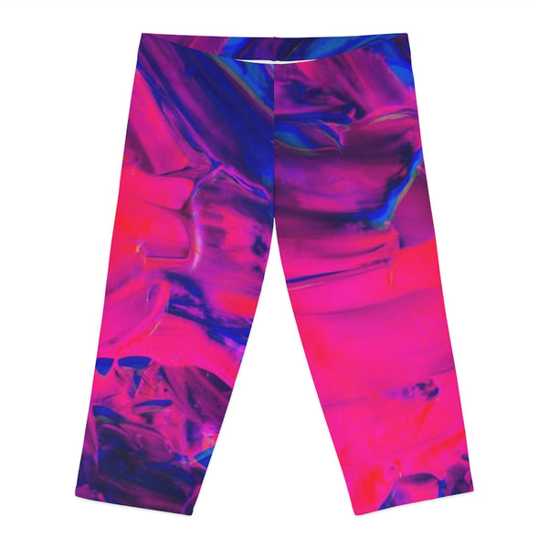 Fuchsia Graffiti Capri Leggings