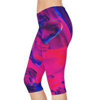Fuchsia Graffiti Capri Leggings