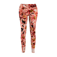 Peach Floral Cut & Sew Casual Leggings