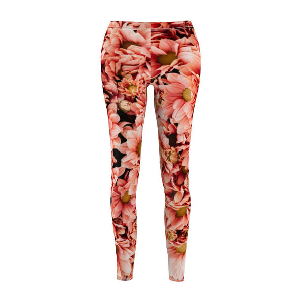 Peach Floral Cut & Sew Casual Leggings