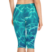 Teal Water Capri Leggings