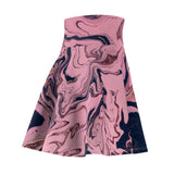 Pink & Navy Swirl Skater Skirt