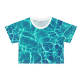 Teal water Crop Tee
