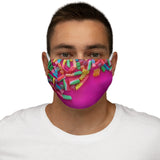Hot Pink Candy Snug-Fit Polyester Face Mask