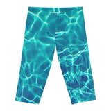 Teal Water Capri Leggings