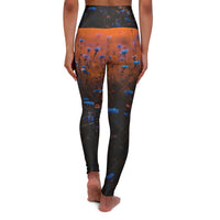 Blue Corn Flower High Waisted Yoga Leggings