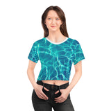 Teal water Crop Tee