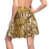 Gold Crinkle Skater Skirt