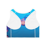 Pink & Blue Jellyfish Sports Bra