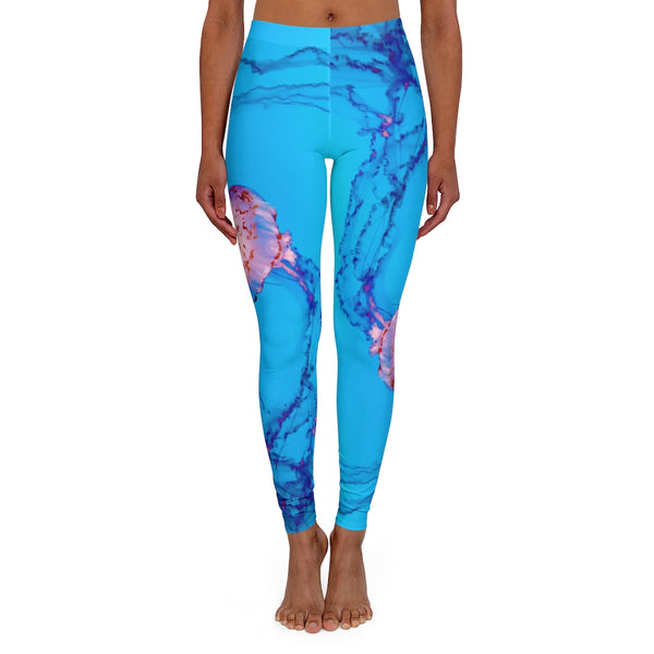 Pink & Blue Jellyfish Spandex Leggings