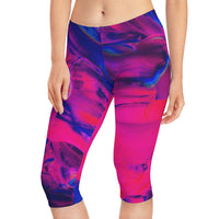 Fuchsia Graffiti Capri Leggings