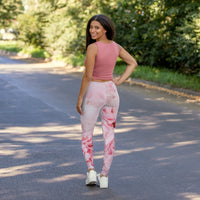 Pink Carnation Spandex Leggings