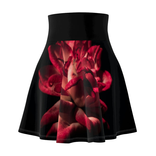 Red on Black Skater Skirt