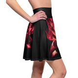 Red on Black Skater Skirt