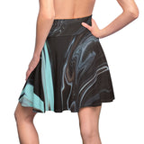 Black Oil Skater Skirt