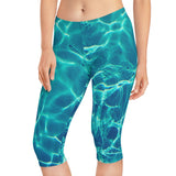 Teal Water Capri Leggings