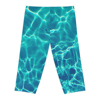Teal Water Capri Leggings