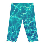 Teal Water Capri Leggings