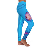 Pink & Blue Jellyfish Spandex Leggings