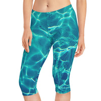 Teal Water Capri Leggings