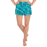 Teal Water Athletic Short Shorts