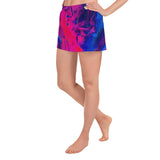 Fuchsia Graffiti Athletic Short Shorts