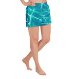 Teal Water Athletic Short Shorts