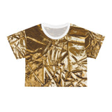 Gold Crinkle Crop Tee