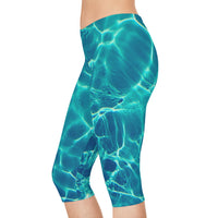 Teal Water Capri Leggings