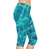 Teal Water Capri Leggings