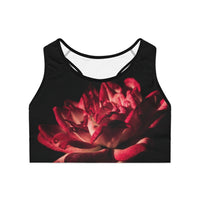 Red on Black Sports Bra