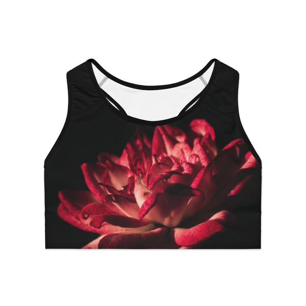 Red on Black Sports Bra