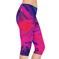 Fuchsia Graffiti Capri Leggings
