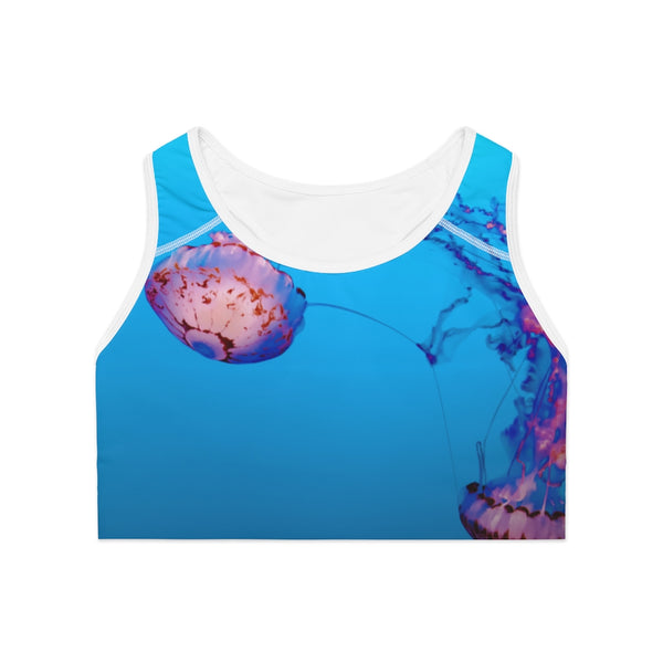 Pink & Blue Jellyfish Sports Bra