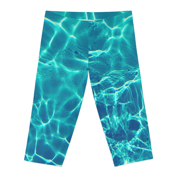 Teal Water Capri Leggings