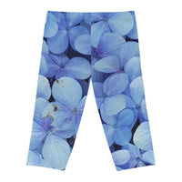 Blue Hibiscus Capri Leggings