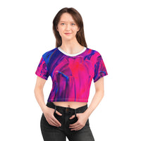 Fuchsia Graffiti Crop Tee
